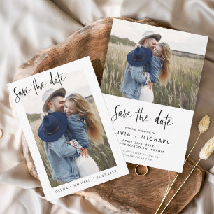 Save The Date Simple Elegant Enregistrer la date Photo Minimalis