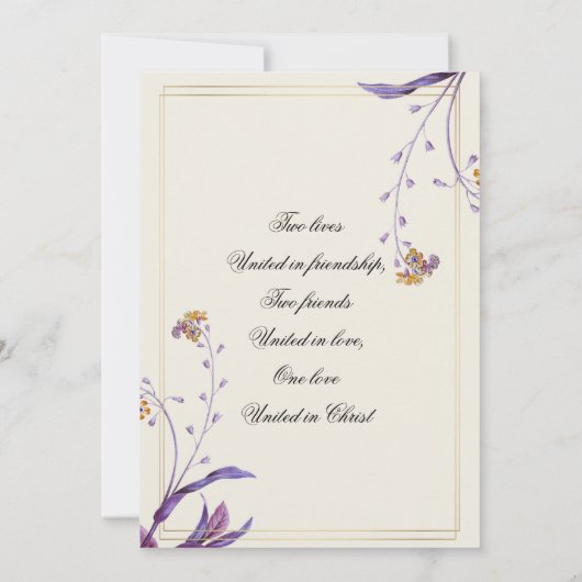 Save The Date Simple Elegant Floral Photo Mariage inspirant (Dos)