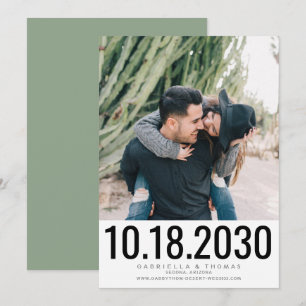 Save The Date Simple Élégant Gras Photo Mariage