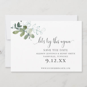 Save The Date Simple Elegant Green Change the Date Mariage