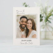 Save The Date Simple elegant ivory photo luxury wedding (Debout devant)