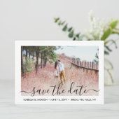 Save The Date Simple Élégant manuscrit Script 2 Mariage photo (Debout devant)