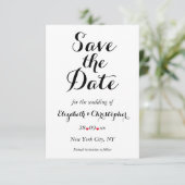 Save The Date Simple Élégant Mariage Engagement Blanc (Debout devant)