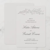 Save The Date Simple Élégant Mariage Gris (Devant / Derrière)