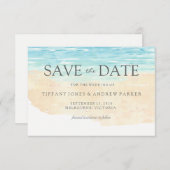 Save The Date Simple Élégant Mariage Moderne De Plage Économisez (Devant / Derrière)