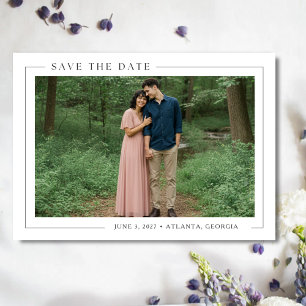 Save The Date Simple Élégant Mariage Photo 