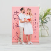 Save The Date Simple élégant Mariage photo de script moderne (Debout devant)