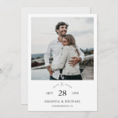 Save The Date Simple élégant Mariage photo de script moderne (Devant / Derrière)