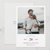 Save The Date Simple élégant Mariage photo de script moderne (Devant / Derrière)