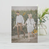Save The Date Simple élégant Mariage photo de script moderne (Debout devant)