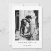 Save The Date Simple Élégant Mariage Photo Enregistrer La Date (Dos)