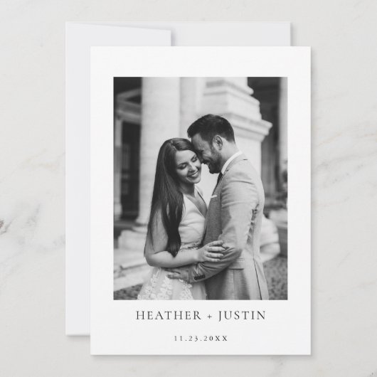 Save The Date Simple Élégant Mariage Photo Enregistrer La Date (Dos)