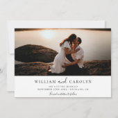 Save The Date Simple Élégant Mariage Photo Enregistrer La Date (Dos)