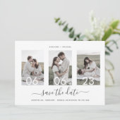 Save The Date Simple Elegant Minimal 4 Photo Collage Mariage (Debout devant)