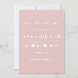 Save The Date Simple Élégant Minimal Moderne Blush Enregistrer L