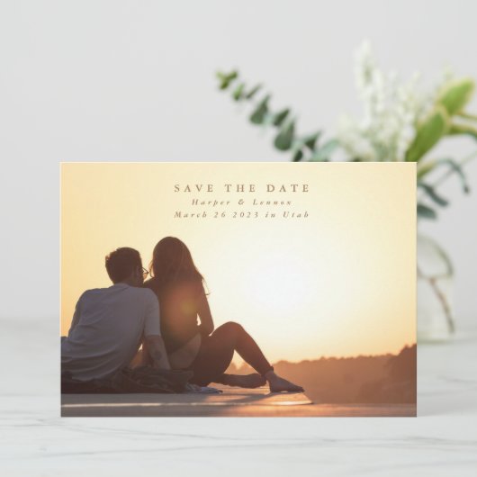 Save The Date Simple Élégant minimalisme Mariage photo (Debout devant)