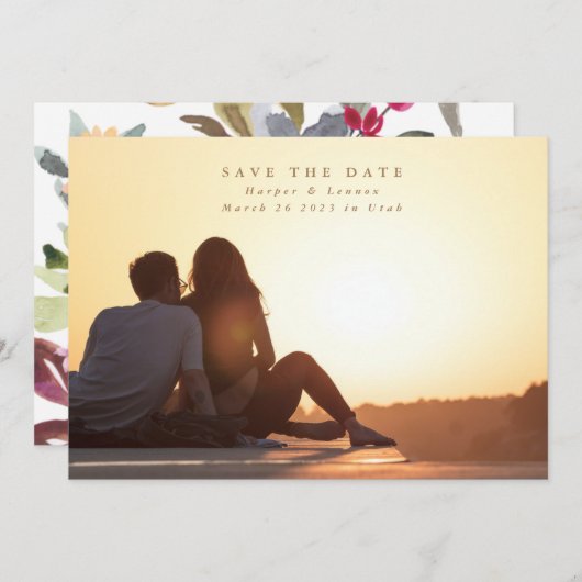 Save The Date Simple Élégant minimalisme Mariage photo (Devant / Derrière)