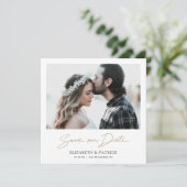 Save The Date Simple Elegant Modern Custom Photo Enregistrer la  (Debout devant)