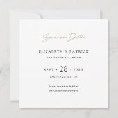 Save The Date Simple Elegant Modern Custom Photo Enregistrer la  (Dos)