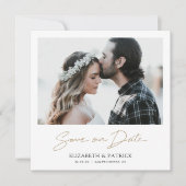 Save The Date Simple Elegant Modern Custom Photo Enregistrer la  (Devant)