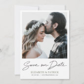Save The Date Simple Elegant Modern Green Photo Enregistrer la d (Devant)