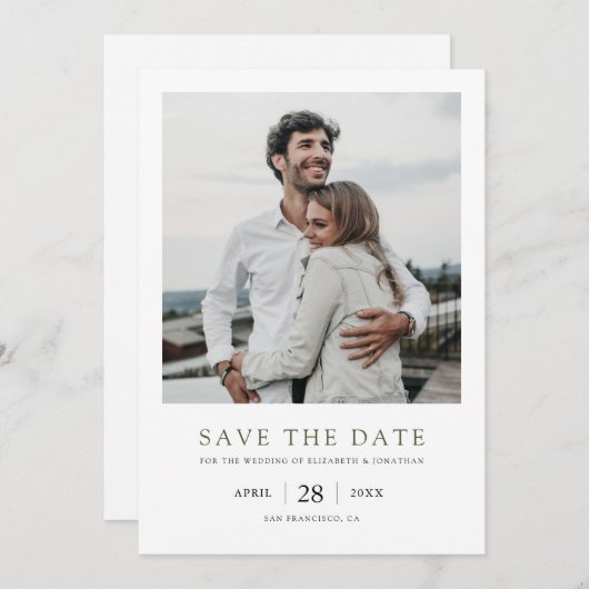 Save The Date Simple Elegant Modern Multi Photo Wedding (Devant / Derrière)