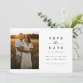 Save The Date Simple Elegant Modern Photo Wedding QR Code (Debout devant)