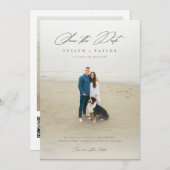 Save The Date Simple Elegant Modern QR Code Photo Wedding (Devant / Derrière)