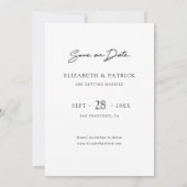 Save The Date Simple Elegant Modern Script Photo Enregistrer la  (Dos)