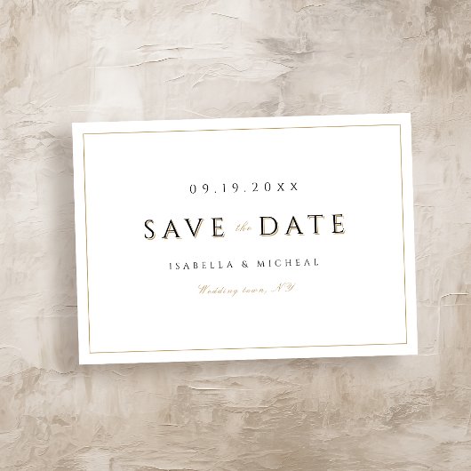 Save The Date Simple Élégant Moderne Classe Luxe Enregistrer La