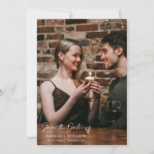 Save The Date Simple élégant moderne Dusty bleu QR Code photo (Devant)