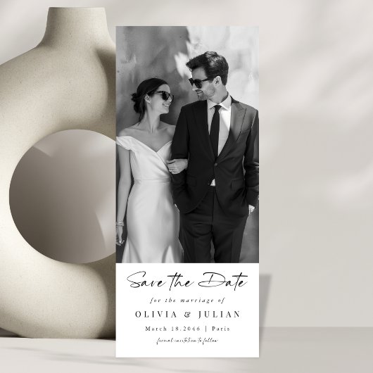 Save The Date Simple Élégant Moderne Écriture Photo de Mariage