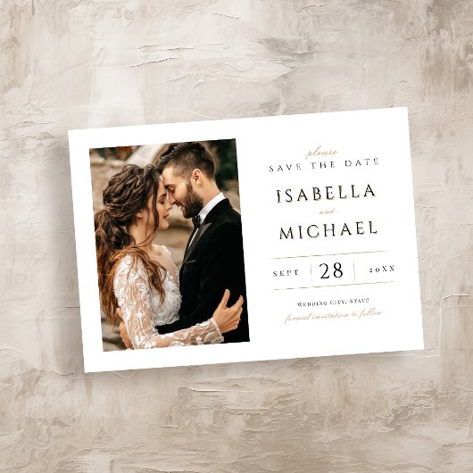 Save The Date Simple Élégant Moderne Élégant Luxe Photo