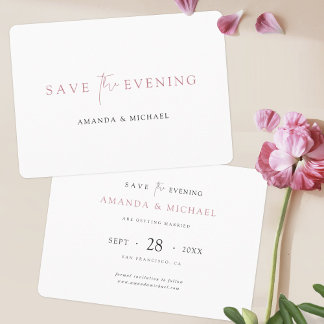 Save The Date Simple élégant moderne Enregistrer le soir