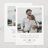 Save The Date Simple Élégant Moderne Mariage Multi Photo (Devant / Derrière)