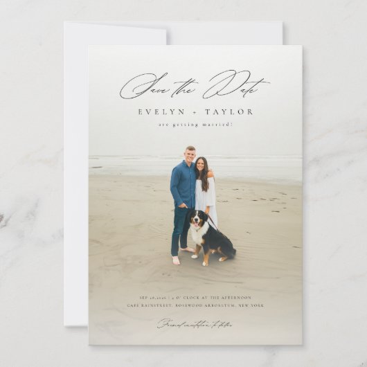 Save The Date Simple Élégant Moderne Mariage Photo Code QR (Devant)