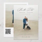 Save The Date Simple Élégant Moderne Mariage Photo Code QR (Devant / Derrière)