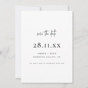 Save The Date Simple Élégant Moderne Minimaliste Main blanche de