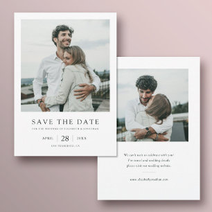 Save The Date Simple Elegant Moderne Multi Photo Mariage
