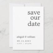 Save The Date Simple Elegant Moderne Non Photo Mariage Personnal (Devant)