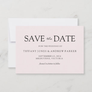 Save The Date Simple Elégant Moderne Pêche Mariage Enregistrer l