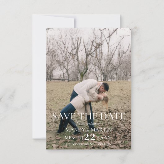 Save The Date Simple Élégant Moderne Photo Mariage (Devant)