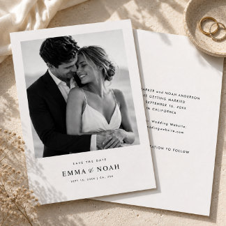 Save The Date Simple Élégant Moderne Photo Mariage Enregistrer l