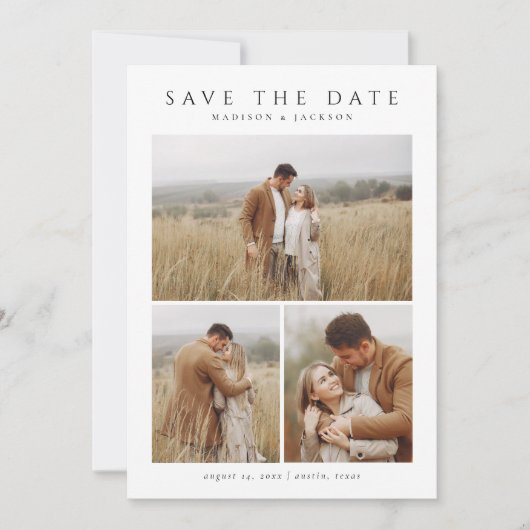 Save The Date Simple Elegant Moderne Quatre Photo (Devant)
