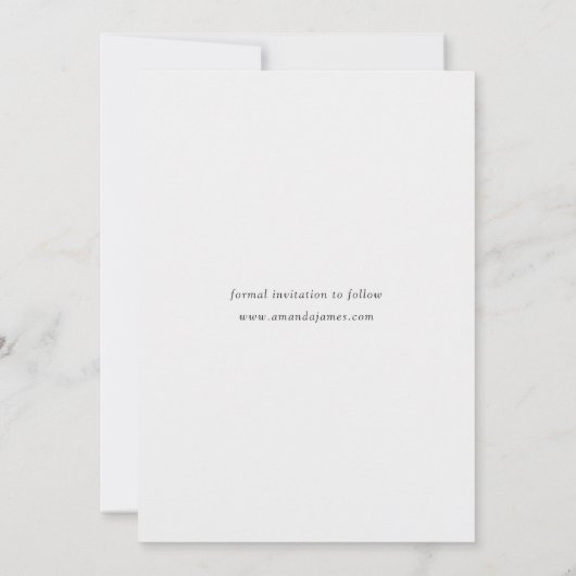 Save The Date Simple Elegant Moderne Script Or Photo personnalis (Dos)