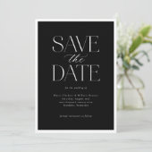 Save The Date Simple Elegant noir noir photo Script (Debout devant)