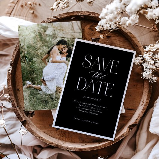 Save The Date Simple Elegant noir noir photo Script