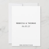 Save The Date simple élégant non photo enregistrer la date (Dos)