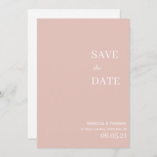 Save The Date simple élégant non photo enregistrer la date (Devant / Derrière)
