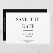 Save The Date simple élégant non photo enregistrer la date (Devant / Derrière)